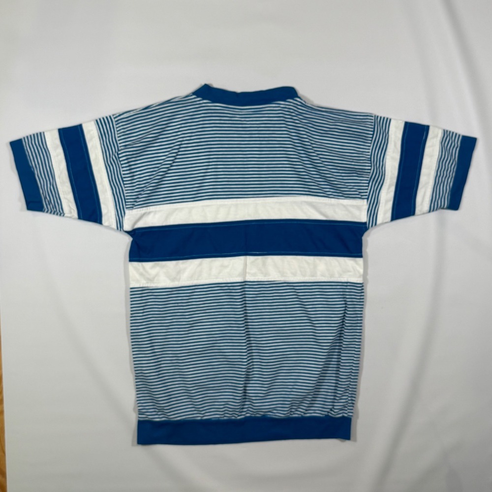 VTG Pacific Scene Blue White Striped Shirt Mens S 80s 90s Surf Coast Skate Retro - Picture 4 of 8